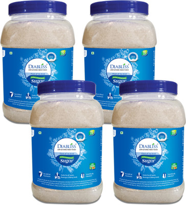 DiaBliss Reusable Jar - Low Glycemic Index GI Sugar(4 kg, Pack of 4)
