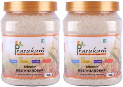 PRASUKAM Khandsari Sugar | Unrefined & Unprocessed Raw Sugar | Khandsari | Desi Khand Sugar(1 kg, Pack of 2)