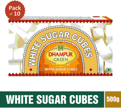 Dhampur White Sugar Cubes 500gm Sugar(5 kg, Pack of 10)