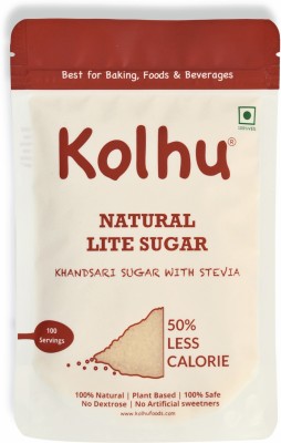 kolhu Natural Lite Sugar 1Kg (Khandsari Sugar + Stevia) (Pack of 4, 250g Each) Sugar(1000 g, Pack of 4)