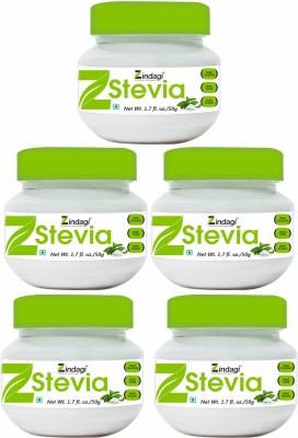 Zindagi Stevia White Powder | Stevia Leaves Extract | Pure Stevia Sugar| Sugar(250 g, Pack of 5)