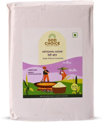 God Choice Organic Farms Artisanal Sugar | Desi Khaand | Unrefined | 2.5kg Sugar(2.5 kg)