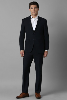 LOUIS PHILIPPE Men Black Slim Fit Solid Formal Two Piece Suit Solid Men Suit