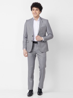 Raymond 2PC SB 2BTN NTCH LP TRVEL SUIT-REGLR FT Solid Men Suit