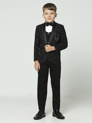 PROVOGUE 5 PCS SUIT SET Self Design Boys Suit