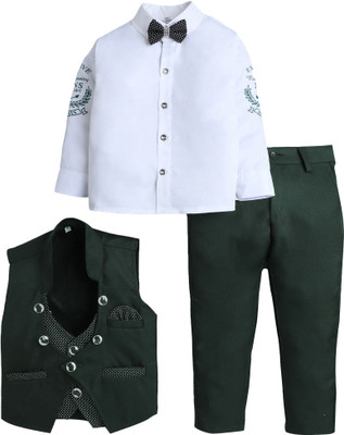 Fourfolds 3 Piece Printed Boys Suit