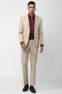 PETER ENGLAND Single Breasted - 2 button Solid Men Suit