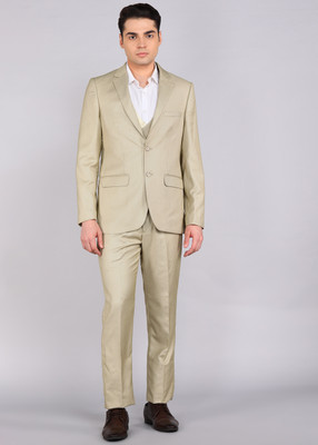 Raymond 3PC SB 2BTN NOTCH WT REVRSBLE WT WC -CON Self Design Men Suit