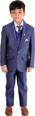 Fourfolds Three Piece Coat Suit Solid Boys Suit