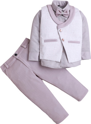 Fourfolds 3 Piece Geometric Solid Boys Suit