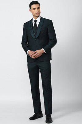 VAN HEUSEN Single Breasted - 2 button Self Design Men Suit