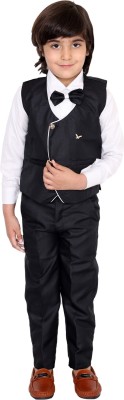 Fourfolds 3 Piece Coat Suit Solid Boys Suit