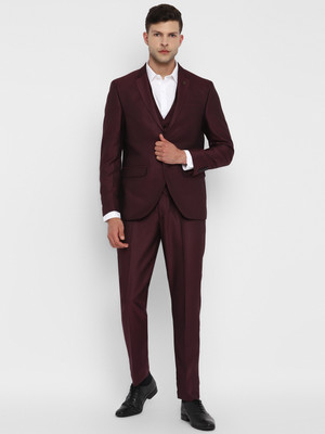 TURTLE 3-Piece Suits Solid Men Suit