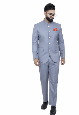 ALJAAMI jodhpuri bandhgala Solid Men Suit