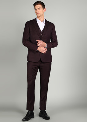 VAN HEUSEN 3 PC Suit Solid Men Suit