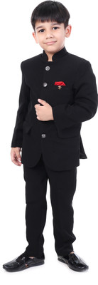Huggle Boo Jodhpuri Suit Self Design Boys Suit