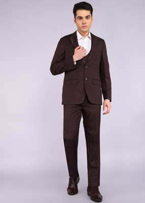 Raymond 3PC SB2BTN C&S PK LPL WID WC - CONT FIT Solid Men Suit