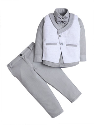 Fourfolds 3 Piece Geometric Solid Boys Suit