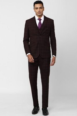 PETER ENGLAND Single Breasted - 2 button Checkered Men Suit