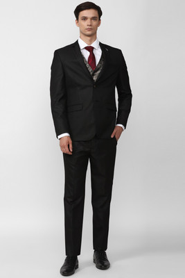VAN HEUSEN Single Breasted - 2 button Solid Men Suit
