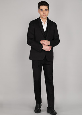 PARK AVENUE REG FIT.SHAWL COLR TUX WITH VNECK WC Solid Men Suit