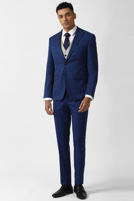 PETER ENGLAND Single Breasted - 2 button Solid Men Suit
