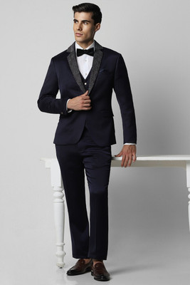 VAN HEUSEN Single Breasted - 2 button Solid Men Suit