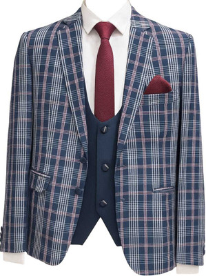 ifox lifestyle Three Piece Designer SUIT for Party/Wedding/Marriage... Checkered Men Suit