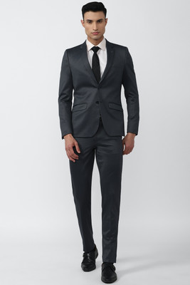 VAN HEUSEN Single Breasted - 2 button Solid Men Suit