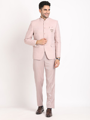 TURTLE 2 Piece Suit Self Design Men Suit