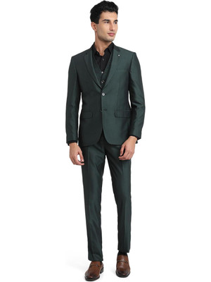 Raymond 3PC SB2BTN NTCH LPL WID WC PIPNG-CONT FT Solid Men Suit