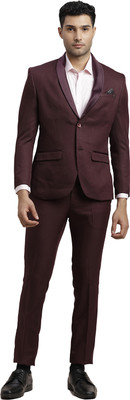 TURTLE Two Piece Self Design Men Suit