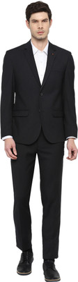 TURTLE 2 Piece Suit Self Design Men Suit