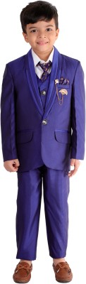 Fourfolds Three Piece Coat Suit Solid Boys Suit