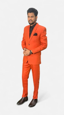 gargian master cut Single Breasted Textured Men Suit