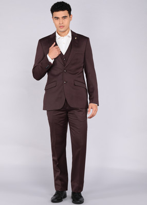 Raymond 3PC SB2BTN C&S PK LPL WID WC - CONT FIT Solid Men Suit
