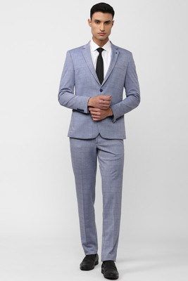 VAN HEUSEN Single Breasted - 2 button Checkered Men Suit
