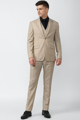 PETER ENGLAND Single Breasted - 2 button Self Design Men Suit