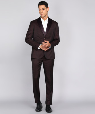 VAN HEUSEN Suit Checkered Men Suit
