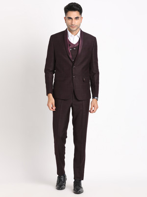 TURTLE 3-Piece Suits Checkered Men Suit