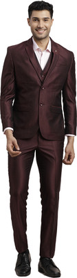 TURTLE Three Piece Solid Men Suit