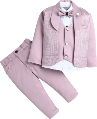 Fourfolds 3 Piece Jacquard Woven Boys Suit