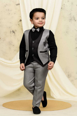 Paryushnam Boys 3-Piece Formal Suit Set Solid Boys Suit