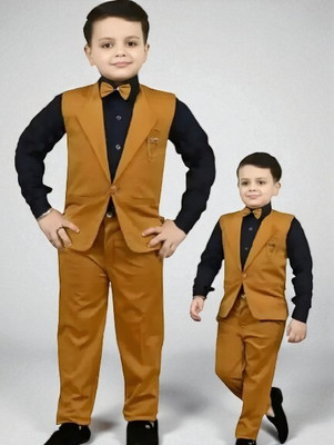 GUPTAECOMMERCE BOYS WAISTCOAT SET Self Design Boys Suit
