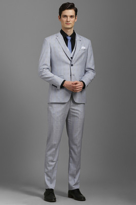 LOUIS PHILIPPE Three Piece Suit Checkered Men Suit