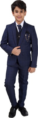 Fourfolds Coat Suit Checkered Boys Suit