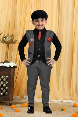 Paryushnam WAISTCOAT, SHIRT AND PANT Solid Boys Suit