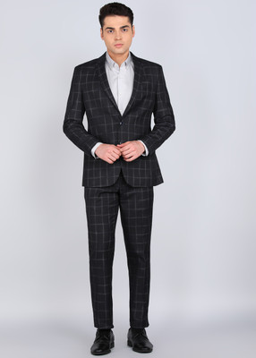 PARK AVENUE 2BTN notch F.F.trouser super slim fit Checkered Men Suit