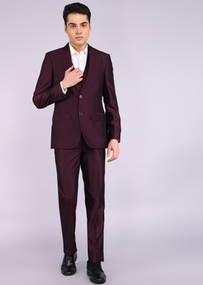Raymond 3PC SB 2BTN PK LPL C&S CLR REV.WC-CONT Solid Men Suit