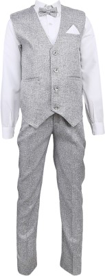 V-MART VMart Boys Solid Terry Rayon V Neck Suit Solid Boys Suit